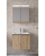 Bathroom Furniture Furnibath Madrid 60A Walnut Base, Washbasin, Mirror-Closet (5MD60AWL)