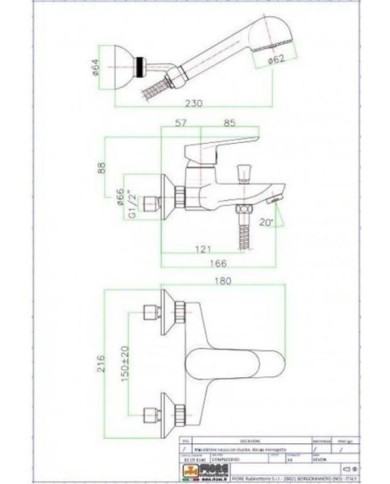 copy of Eveberg Enzo Chrome Bathroom Faucet Set with Shower Telephone & Spiral & Phone Holder