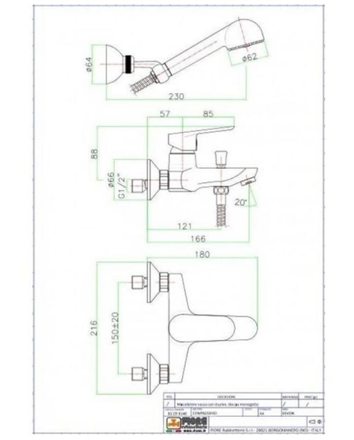 copy of Eveberg Enzo Chrome Bathroom Faucet Set with Shower Telephone & Spiral & Phone Holder