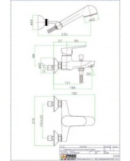 copy of Eveberg Enzo Chrome Bathroom Faucet Set with Shower Telephone & Spiral & Phone Holder