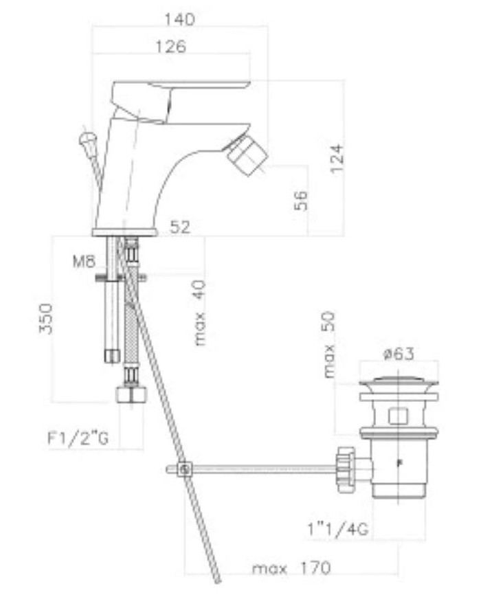 Fiore Kevon Chrome Bidet Faucet with Automatic Valve (81CR8130)