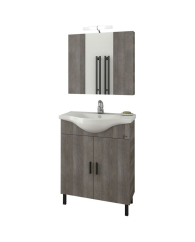 Bathroom Furniture Drop Luna 65 Light Grigio Base, Washbasin, Mirror Bathroom Furniture Drop Luna 65 Light Grigio Base, Washbasin, Mirror