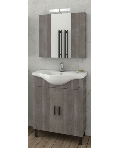 Bathroom Furniture Drop Luna 65 Light Grigio Base, Washbasin, Mirror Bathroom Furniture Drop Luna 65 Light Grigio Base, Washbasin, Mirror