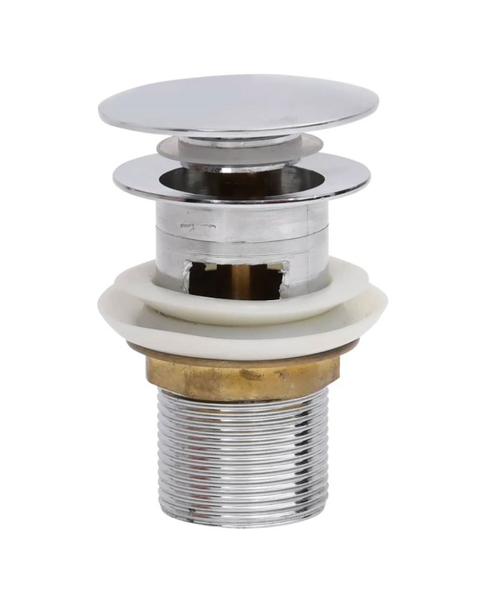 Click-Clack Chrome "Mushroom" Washbasin Valve With Overflow H-8 cm