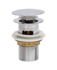 Click-Clack Chrome "Mushroom" Washbasin Valve With Overflow H-8 cm