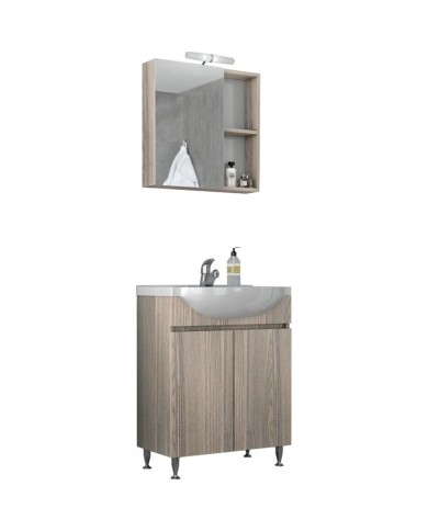Bathroom Furniture Drop Alfa 75 Silver Gray Base, Washbasin, Mirror (5FAF075SG) Bathroom Furniture Drop Alfa 75 Silver Gray Base, Washbasin, Mirror (5FAF075SG)