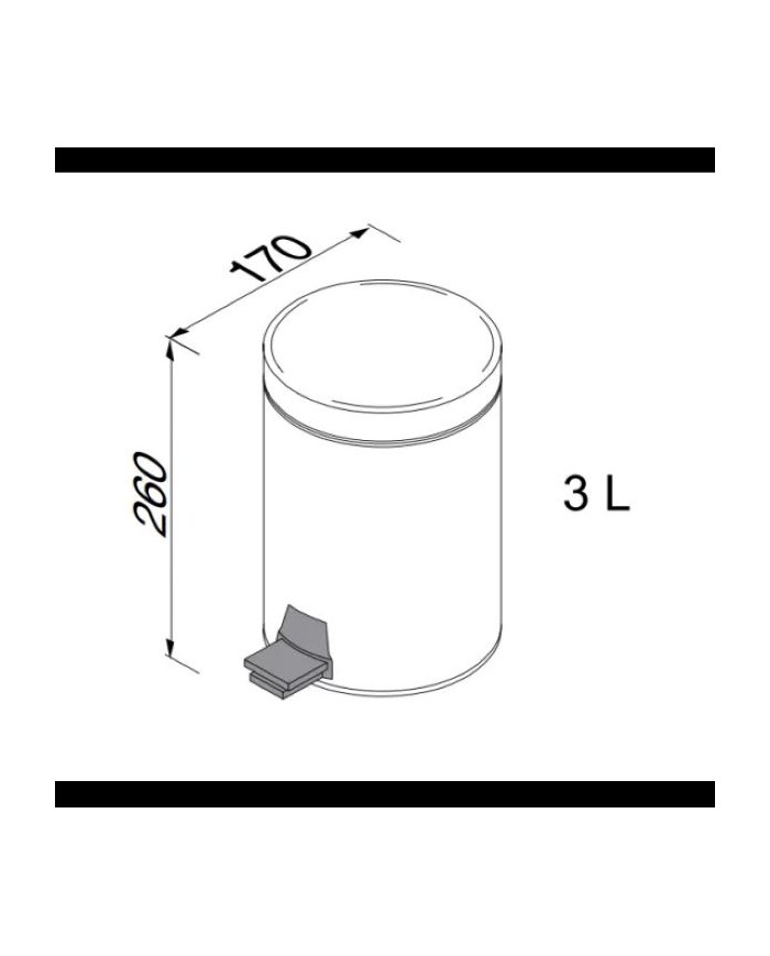 Επιδαπέδιο Χαρτοδοχείο 3lt Geesa Nemox Inox Black Matt (634-400)