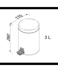 Επιδαπέδιο Χαρτοδοχείο 3lt Geesa Nemox Inox Black Matt (634-400)