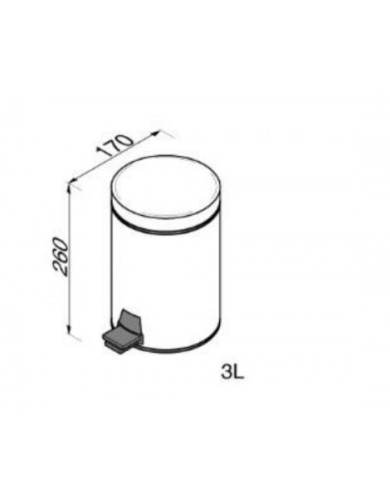 Floor waste bin Geesa Standard Hotelia 3lt Inox (634-100)