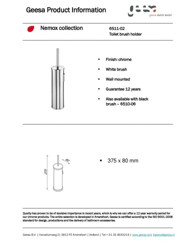 Pigal Wall Mounted Geesa Nemox Chrome (6511-100)