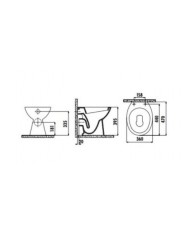 Λεκάνη Υ.Π. Tema Open Rim Πισωστόμια (TP330) & Κάλυμμα monaco (42100)