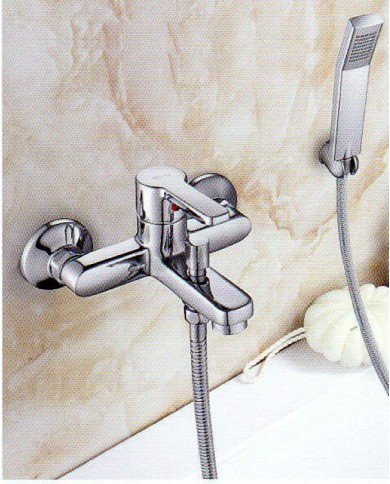 Faismilani New Blu Chrome Bathroom Faucet Wall Mounted Set With Shower Faucet, Spiral & Base