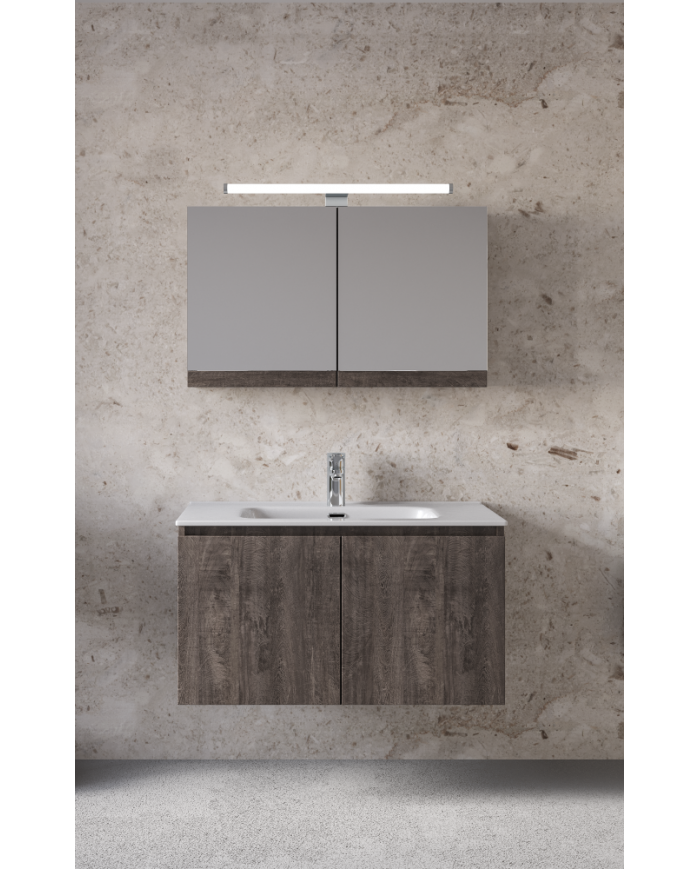 Bathroom Furniture Furnibath Madrid 80A Gray Base, Washbasin, Mirror-Coverboard (5MD80AGR)