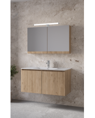 Bathroom Furniture Furnibath Madrid 100A Royal Walnut Base, Washbasin, Mirror-Closet (5MD100AWL)