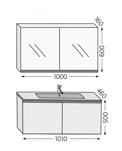 Bathroom Furniture Furnibath Madrid 100A Gray Base, Washbasin, Mirror-Coverboard (5MD100AGR) Bathroom Furniture Furnibath Madrid 100A Gray Base, Washbasin, Mirror-Coverboard (5MD100AGR)