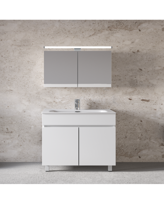 Bathroom Furniture Furnibath Toledo 60A White Base, Washbasin, Mirror-Closet (7TL60AWH)