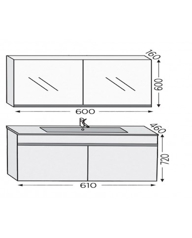 Bathroom Furniture Furnibath Toledo 60A Walnut Base, Washbasin, Mirror-Closet (7TL60AWL) Bathroom Furniture Furnibath Toledo 60A Walnut Base, Washbasin, Mirror-Closet (7TL60AWL)