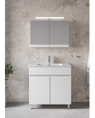 Bathroom Furniture Furnibath Toledo 80A Royal White Base, Washbasin, Mirror-Closet (7TL80AWH)