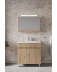 Bathroom Furniture Furnibath Toledo 80A Royal Walnut Base, Washbasin, Mirror-Closet (7TL80AWL)