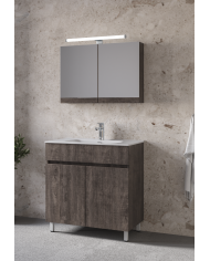 Bathroom Furniture Furnibath Toledo 80A Gray Base, Washbasin, Mirror-Closet (7TL80AGR)