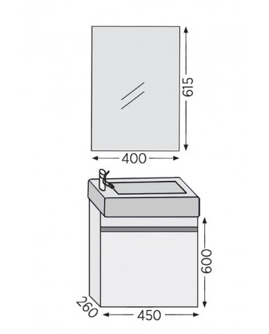 Bathroom Furniture Furnibath Valencia 45 Royal White Base, Washbasin, Mirror (6VL45CWH) Bathroom Furniture Furnibath Valencia 45 Royal White Base, Washbasin, Mirror (6VL45CWH)
