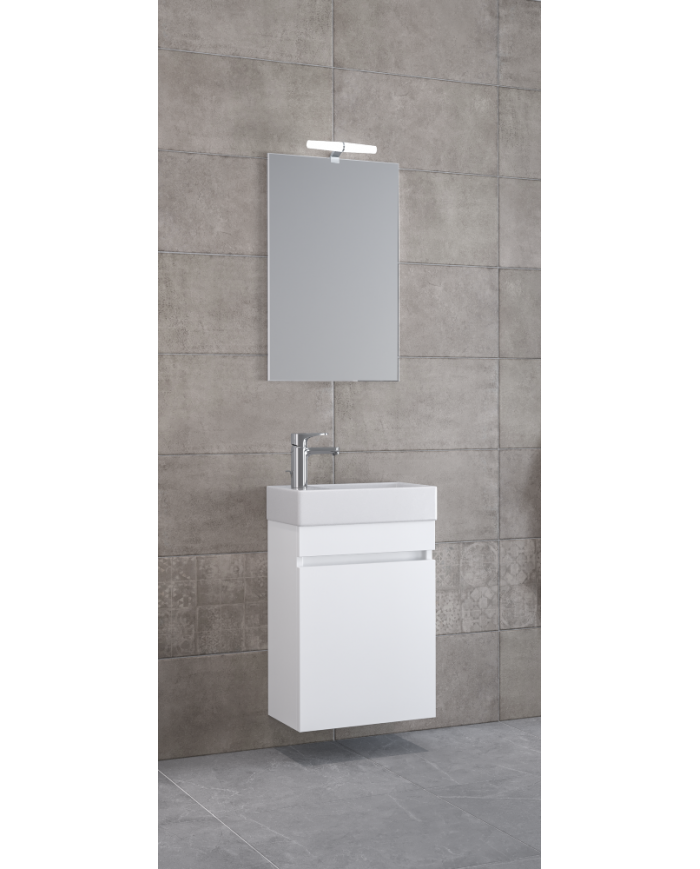 Bathroom Furniture Furnibath Valencia 45 Royal White Base, Washbasin, Mirror (6VL45CWH)