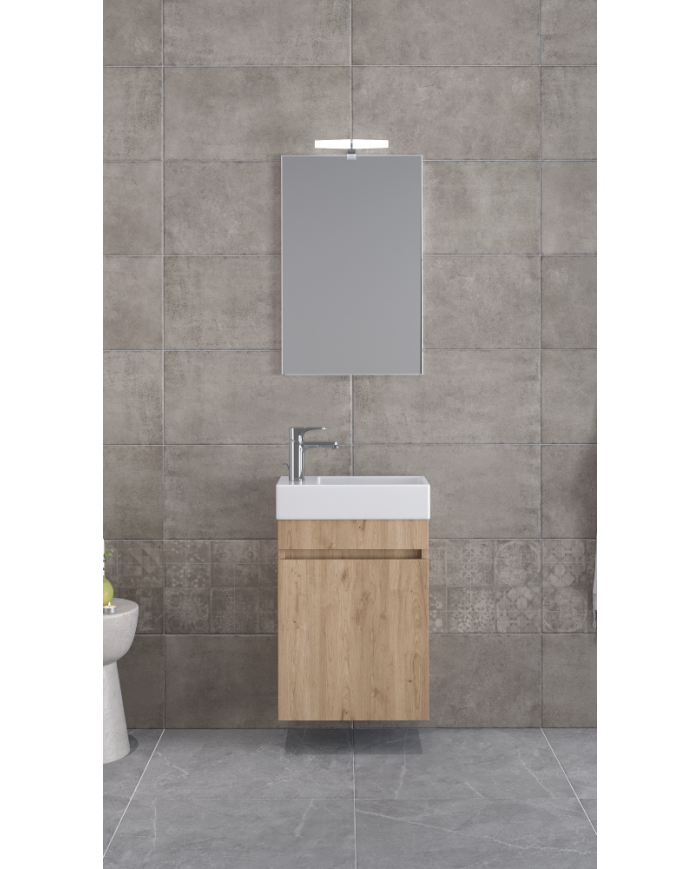 Bathroom Furniture Furnibath Valencia 45 Royal Walnut Base, Washbasin, Mirror (6VL45CWL)