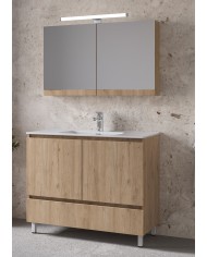 Bathroom Furniture Furnibath Malaga 100A Royal Walnut Base, Washbasin, Mirror-Closet (72ML100ALL)