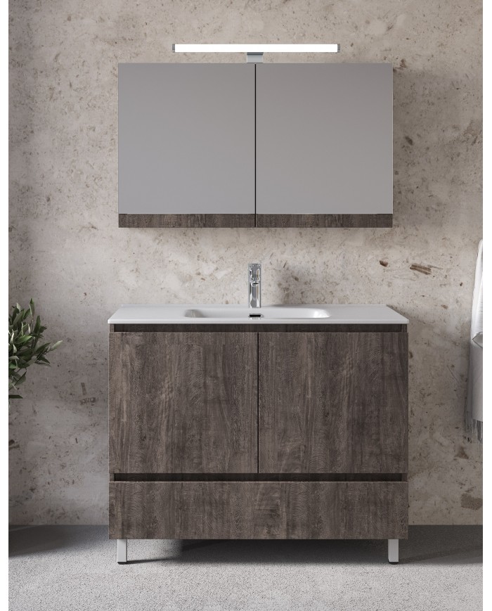 Bathroom Furniture Furnibath Malaga100A Royal Grey Base, Washbasin, Mirror-Closet (72ML100AGR)