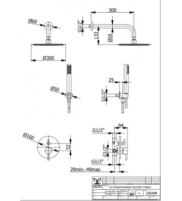 Demm New Loba Wall Mounting System Black Matte (16020N)