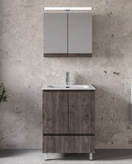 Bathroom Furniture Furnibath Malaga 60A Royal Grey Base, Washbasin, Mirror-Closet (72ML60AGR)
