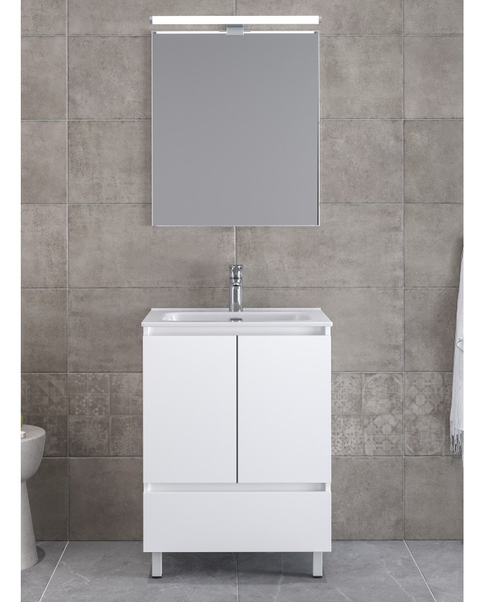 Bathroom Furniture Furnibath Malaga 60C Royal White Base, Washbasin, Mirror-Closet (72ML60ACWH)
