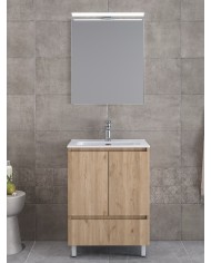 Bathroom Furniture Furnibath Malaga 60C Royal Walnut Base, Washbasin, Mirror-Closet (72ML60ACWL)