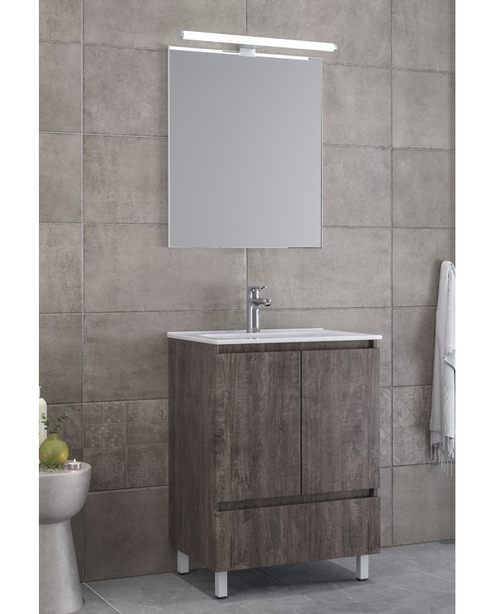 Bathroom Furniture Furnibath Malaga 60C Royal Grey Base, Washbasin, Mirror-Closet (72ML60CGR)