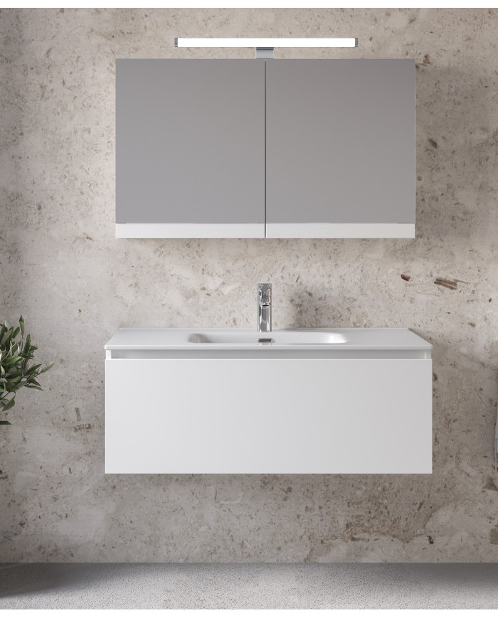 Bathroom Furniture Furnibath Sevilla 100 Royal White Base, Washbasin, Mirror (3SV100AWH)