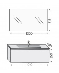 Bathroom Furniture Furnibath Sevilla 100C Royal White Base, Washbasin, Mirror (3SV100CWH)