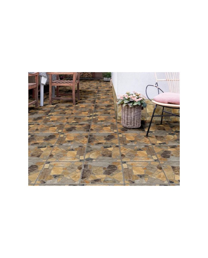 Πλακάκι Rock Stone Collection Pebble Brown Matt Ανάγλυφο Α' Διαλογής Πορσελανάτο - Γρανίτης (33.3 x 33.3 cm)