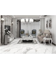 Tile Miami Bianco Rett First Grade Glossy Porcelain - Granite 60×120cm