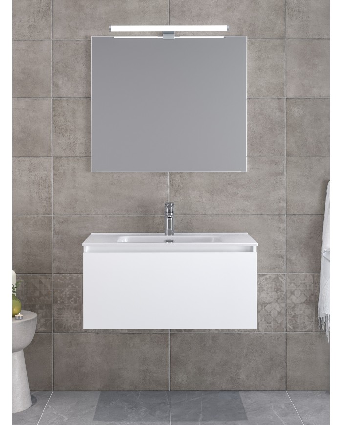 Bathroom Furniture Furnibath Sevilla 80 Royal White Base, Washbasin, Mirror (3SV80CWH)