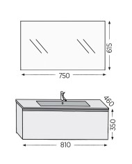 Bathroom Furniture Furnibath Sevilla 80 Royal White Base, Washbasin, Mirror (3SV80CWH)