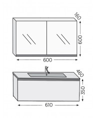 Έπιπλο Μπάνιου Furnibath Sevilla 60A Royal Walnut Βάση,Νιπτήρας,Καθρέφτης-Κρυφοντούλαπο (3SV60AWL)