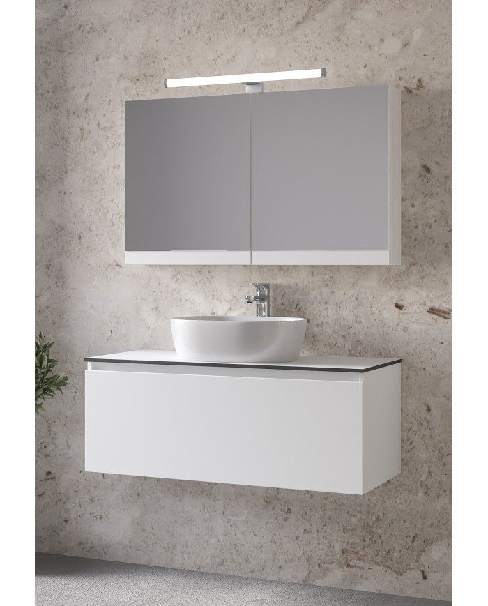 Έπιπλο Μπάνιου Furnibath Sevilla 100SA Royal White Βάση,Νιπτήρας,Καθρέφτης-Κρυφοντούλαπο (3SVCS100AWH)