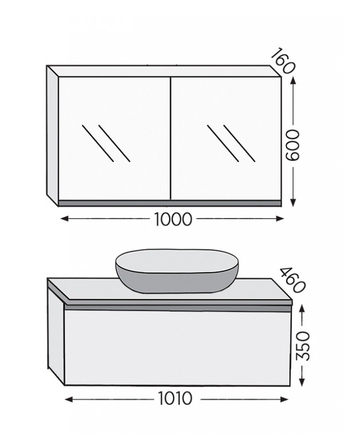 Έπιπλο Μπάνιου Furnibath Sevilla 100SA Royal White Βάση,Νιπτήρας,Καθρέφτης-Κρυφοντούλαπο (3SVCS100AWH)