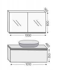 Έπιπλο Μπάνιου Furnibath Sevilla 100SA Royal White Βάση,Νιπτήρας,Καθρέφτης-Κρυφοντούλαπο (3SVCS100AWH)