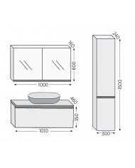 Έπιπλο Μπάνιου Furnibath Sevilla 100SA Royal White Βάση,Νιπτήρας,Καθρέφτης-Κρυφοντούλαπο (3SVCS100AWH)