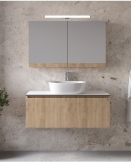 Έπιπλο Μπάνιου Furnibath Sevilla 100SA Royal Walnut Βάση,Νιπτήρας,Καθρέφτης-Κρυφοντούλαπο (3SVCS100AWL)