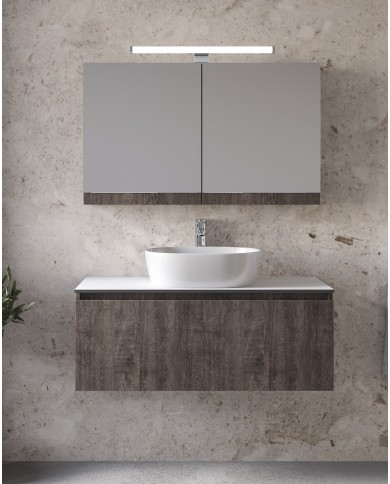 Bathroom Furniture Furnibath Sevilla 100SA Royal Grey Base, Washbasin, Mirror-Closet (3SVCS100AGR)