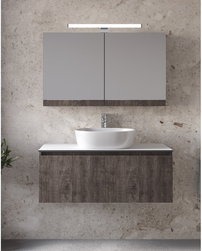 Έπιπλο Μπάνιου Furnibath Sevilla 100SA Royal Grey Βάση,Νιπτήρας,Καθρέφτης-Κρυφοντούλαπο (3SVCS100AGR)
