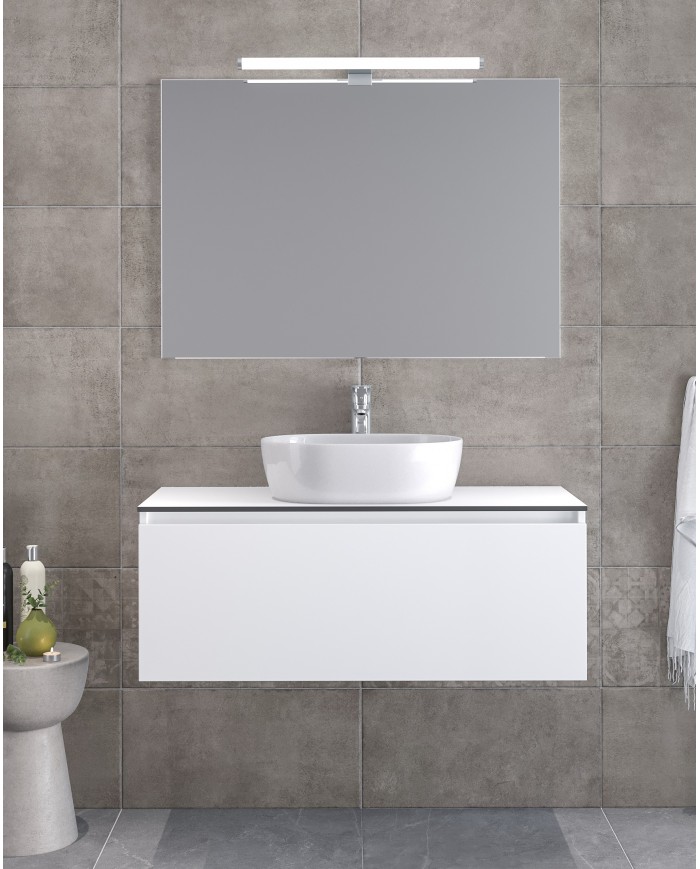 Έπιπλο Μπάνιου Furnibath Sevilla 100SC Royal White Βάση,Νιπτήρας,Καθρέφτης (3SVCS100CWH)