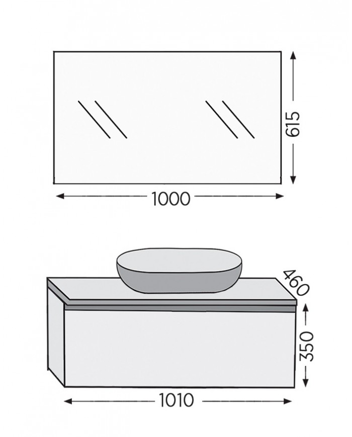 Έπιπλο Μπάνιου Furnibath Sevilla 100SC Royal White Βάση,Νιπτήρας,Καθρέφτης (3SVCS100CWH)